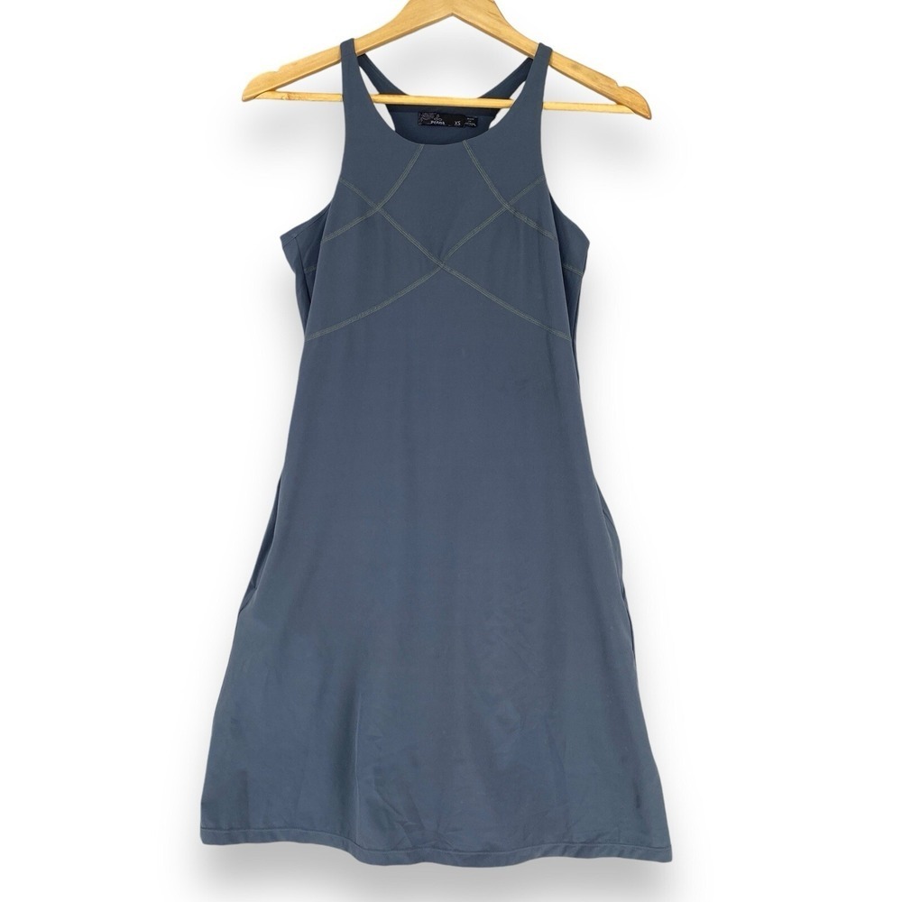 Prana Athletic Dress Women XS Blue Racerback Pocket Performance Hiking Sporty
